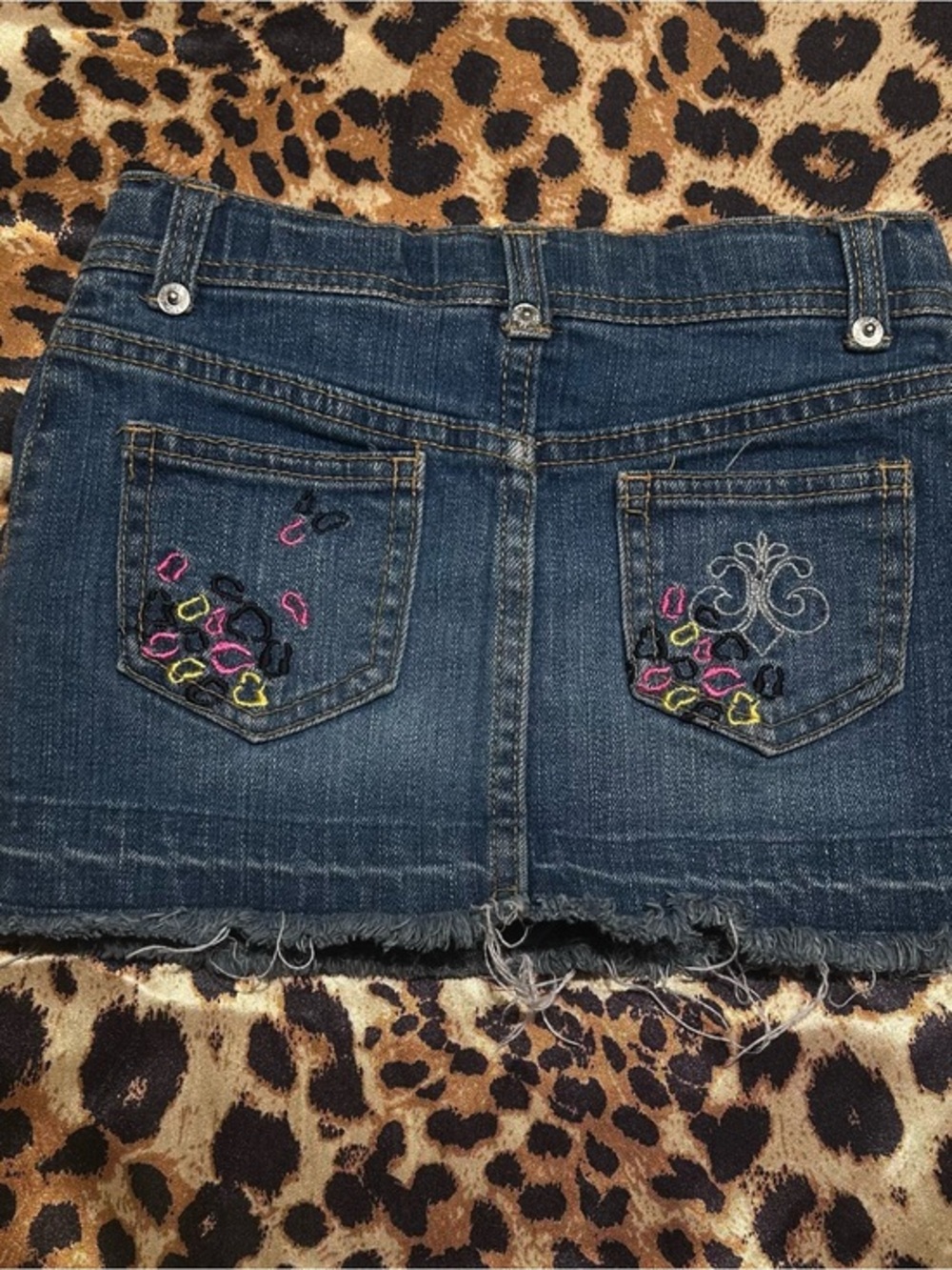 Y2K Deréon Embroidered Denim Mini Skort